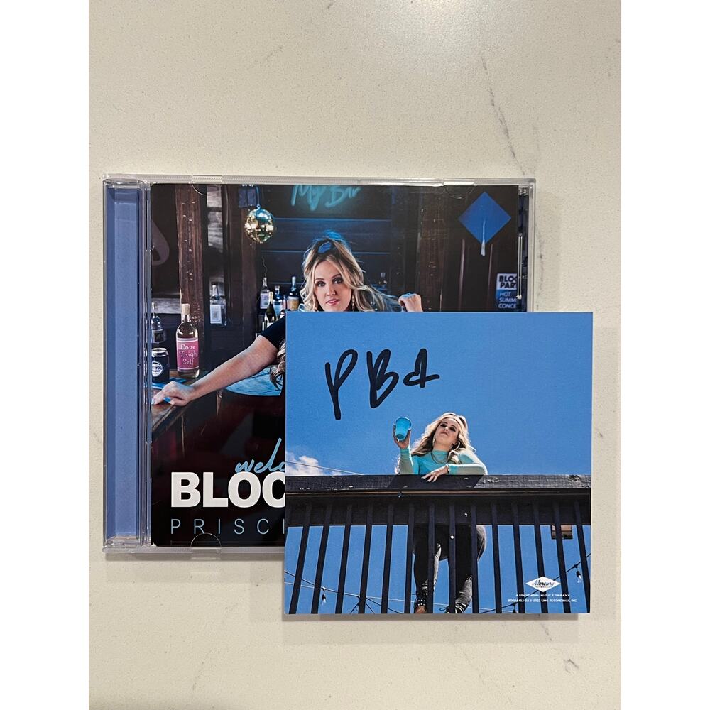 Priscilla Block Signed Card and Welcome To The Block Party CD Autographed
